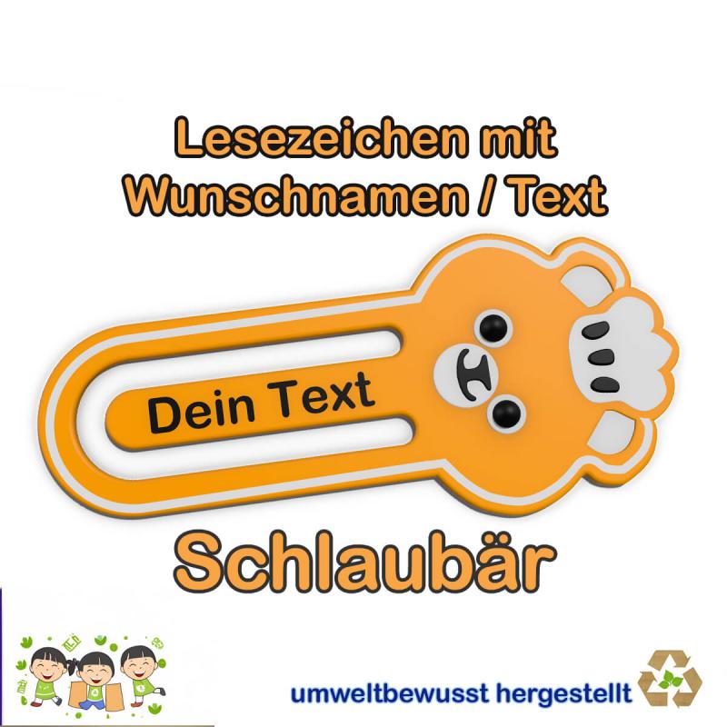 Lesezeichen mit persönlichem Text-Bär