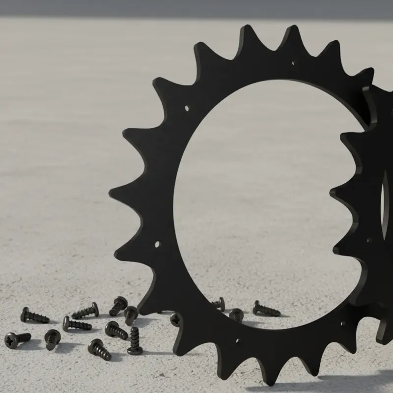 Offroad-Spikes für Parkside Mähroboter aus schwarzem, recyceltem Kunststoff inklusive Montageschrauben von anyprint3d.