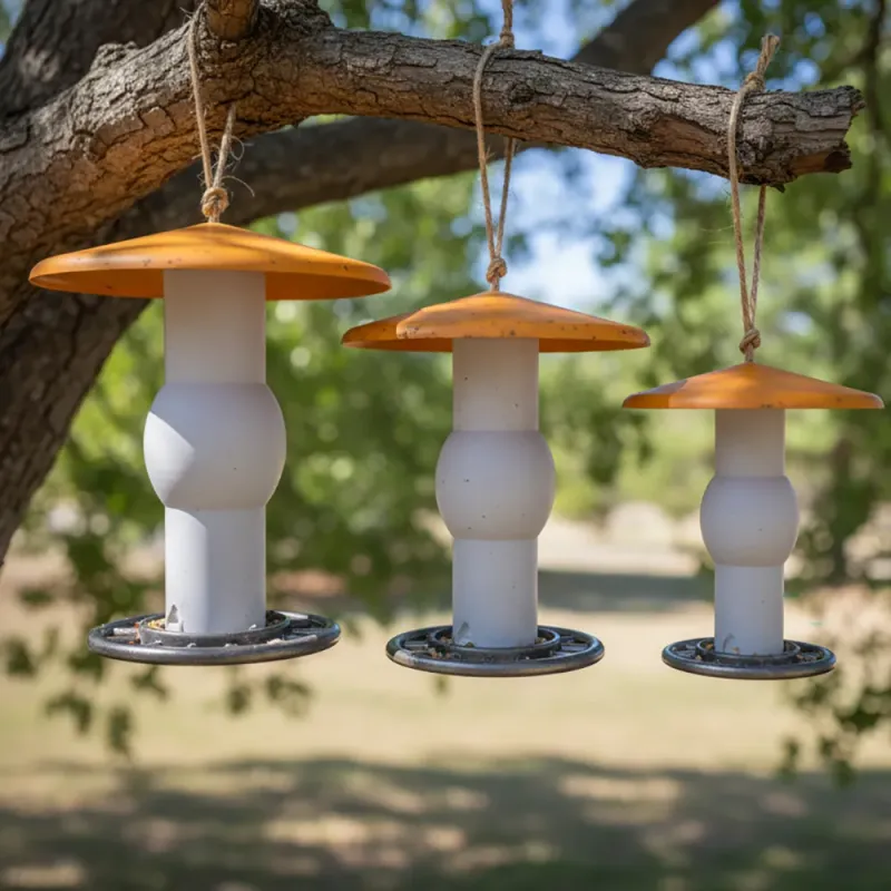 Moderne-Vogelfuttersaeule-BirdieBistro-anthrazit-recycelt