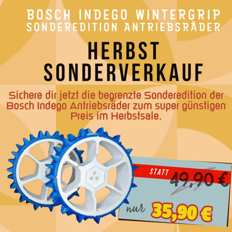 Bosch Indego WinterGrip special edition drive wheels