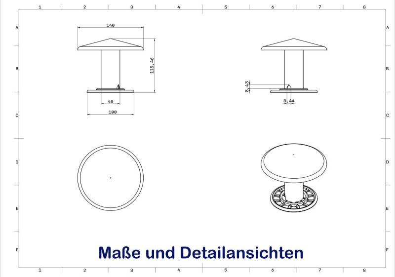 Maße des Futterhäuschens