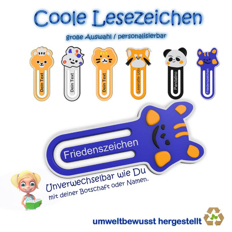 Your individual bookmark made from recycled plastic