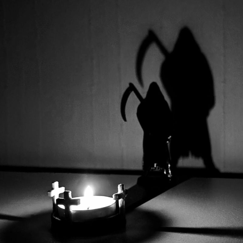 Halloween Teelichthalter Sensemann