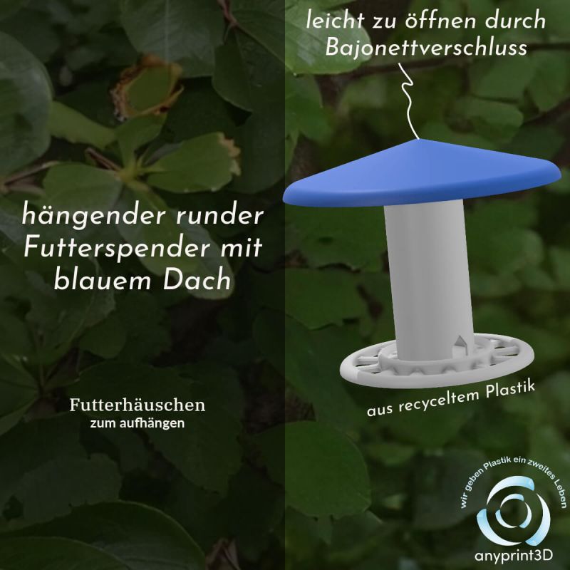 Nachhaltiges Futterhäuschen zum Aufhängen