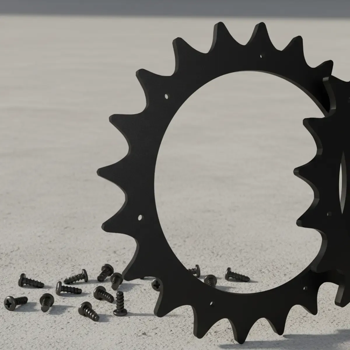 Offroad-Spikes für Parkside Mähroboter aus schwarzem, recyceltem Kunststoff inklusive Montageschrauben von anyprint3d.