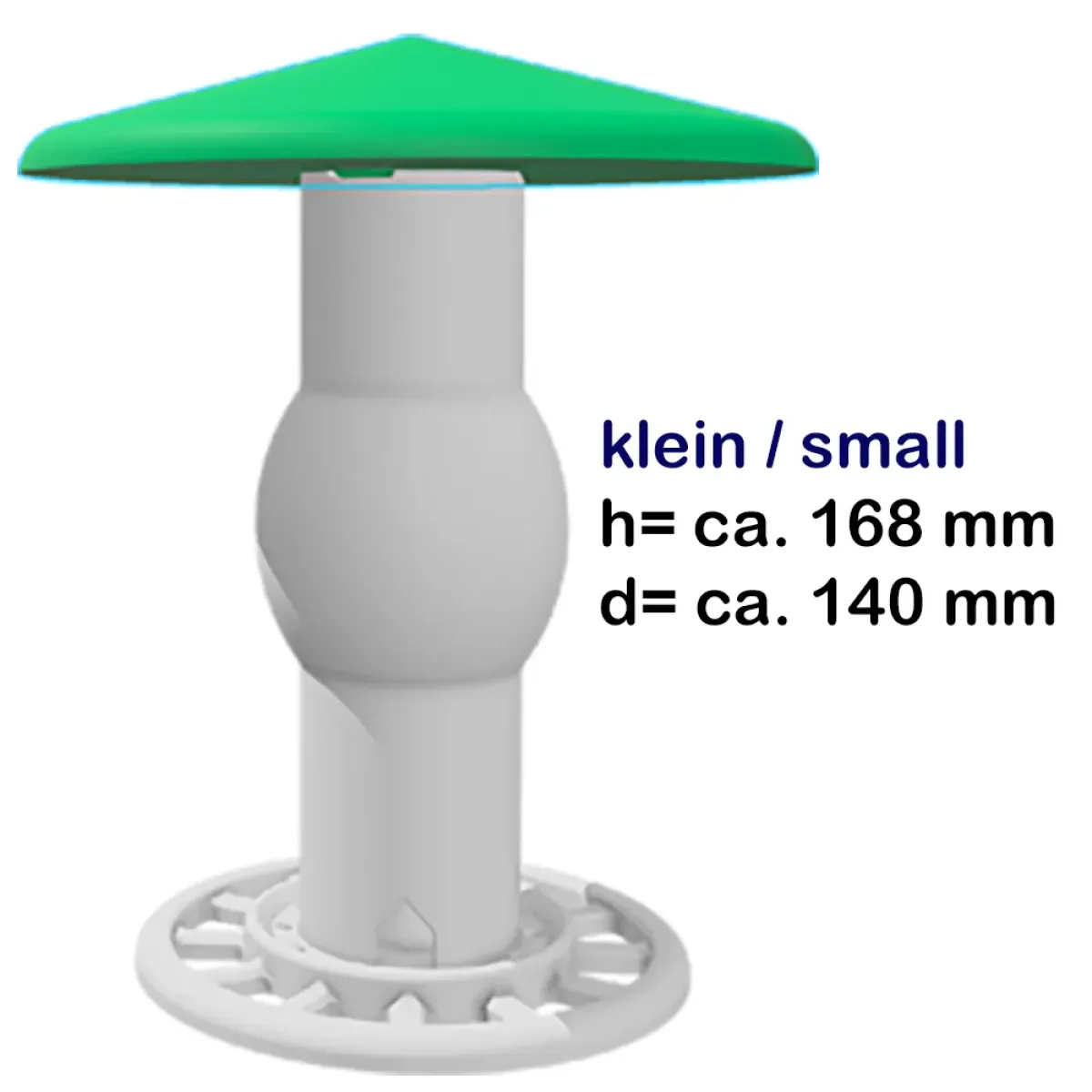 Small BirdieBistro feeder made from recycled PETG with green twist-lock lid, approx. 168 mm tall, 140 mm diameter