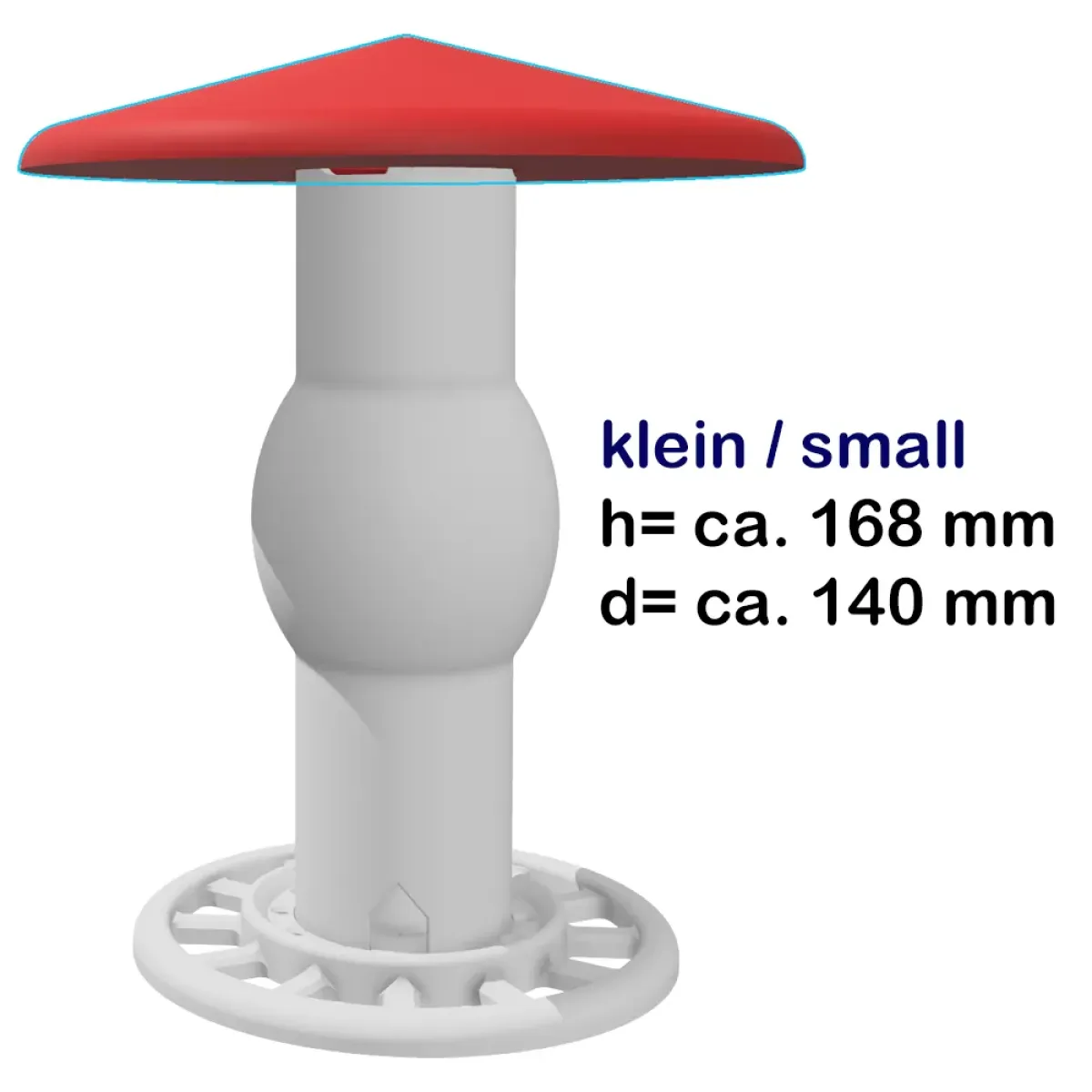 Small BirdieBistro feeder made from recycled PETG with red twist-lock lid, approx. 168 mm tall, 140 mm diameter