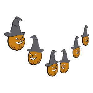 6er Set Halloween Kürbiskopf Aufhänger